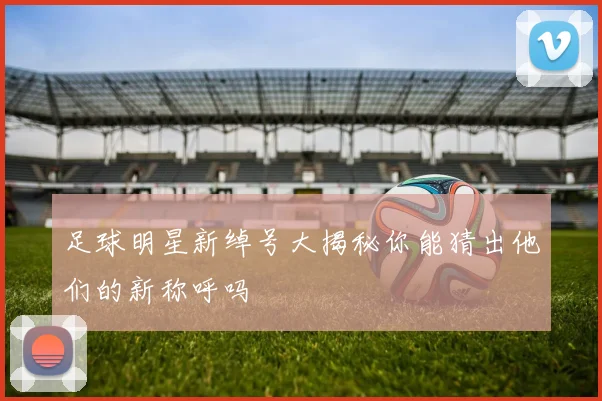 足球明星新绰号大揭秘你能猜出他们的新称呼吗